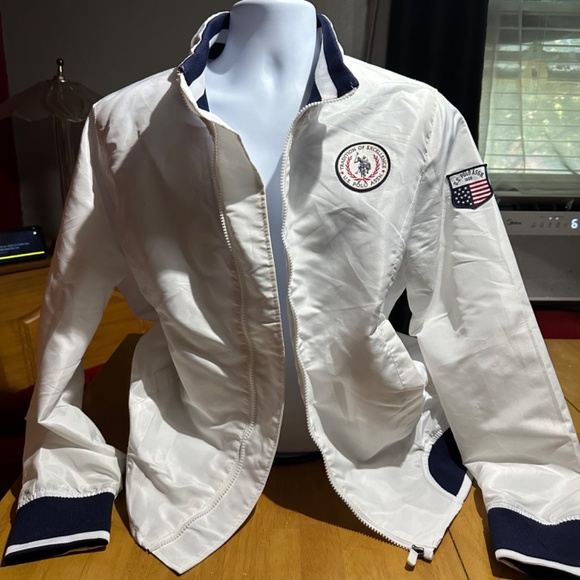 NWOT, US Polo Association jacket, white/navy, Men’s XXL - Picture 2 of 6